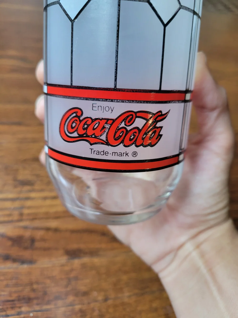 Coca-Cola Vintage Pizza Hut Frosted Tiffany Style Stained Glass 16oz